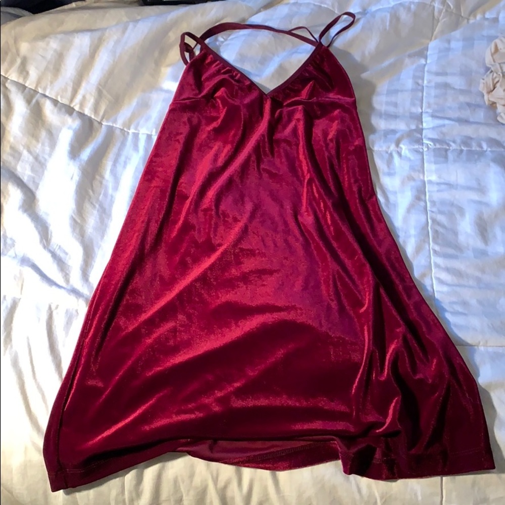 Topshop red velvet dress size 6 new with tags